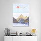 Asiatische Berglandschaft Leinwandkunst Lila Texturierte Wanddekoration für Hausinterieur