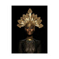 Frendorf | Fashion Crowned African Woman Art Print Glam Canvas Wall Decoration in Gold and Black