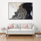Frendorf | Nordic Abstract Mountain Wandkunst Schwarze Texturierte Oberfläche Leinwanddruck für Schlafzimmer