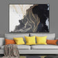 Frendorf | Nordic Abstract Mountain Wandkunst Schwarze Texturierte Oberfläche Leinwanddruck für Schlafzimmer