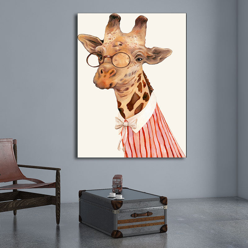 Kinder Tier im Anzug Leinwand Wandkunst Bunte Dekorative Malerei für das Kinderzimmer