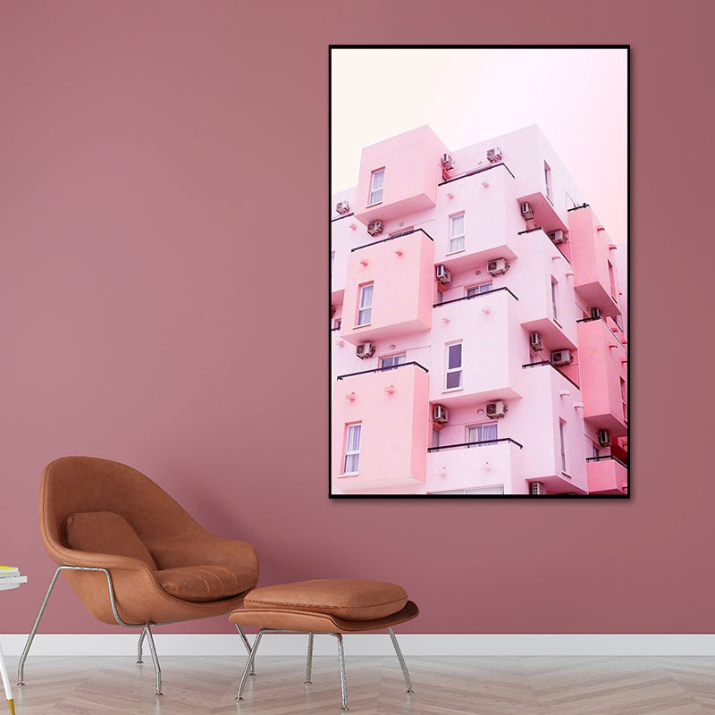Rosa Foto Architektur Leinwanddruck Texturiert Zeitgenössische Schlafzimmer Wandkunst