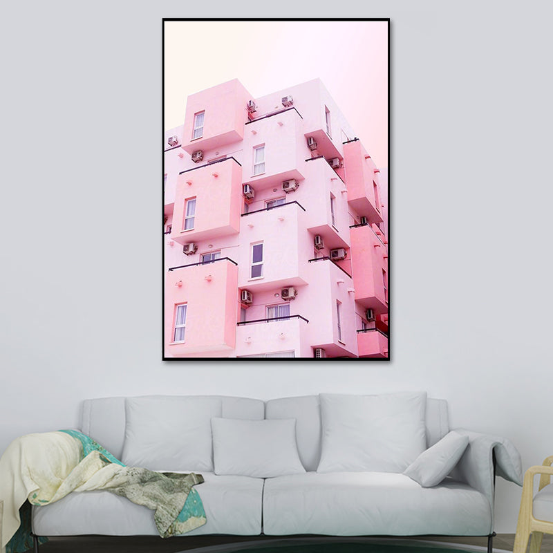 Rosa Foto Architektur Leinwanddruck Texturiert Zeitgenössische Schlafzimmer Wandkunst