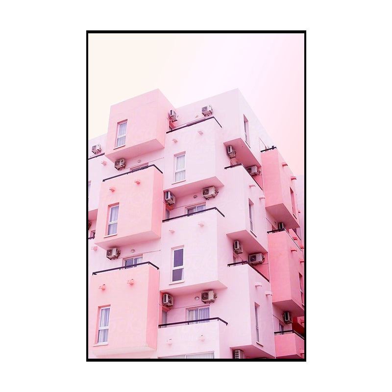 Rosa Foto Architektur Leinwanddruck Texturiert Zeitgenössische Schlafzimmer Wandkunst