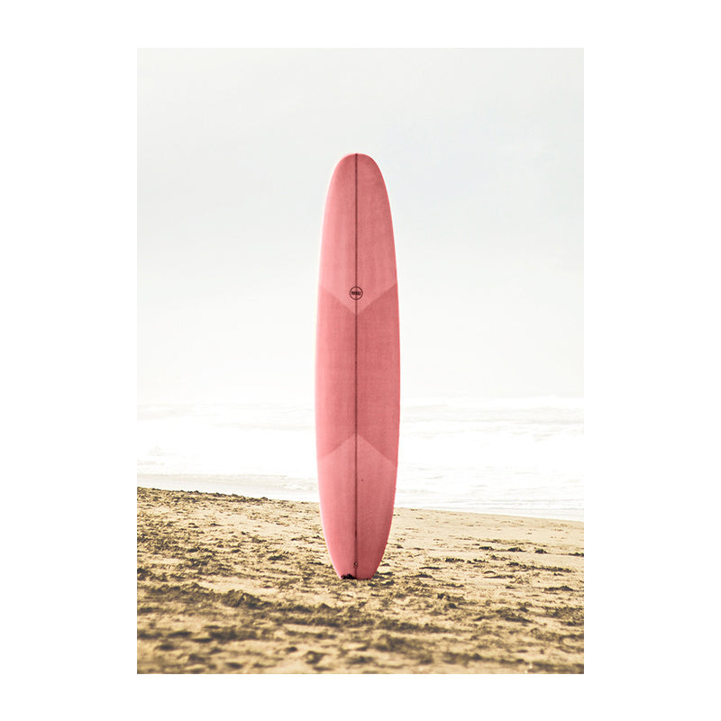 Frendorf | Rosa Meer Surfbrett Leinwanddruck Texturierte Oberfläche Tropische Haus Innenwand Kunst Dekor
