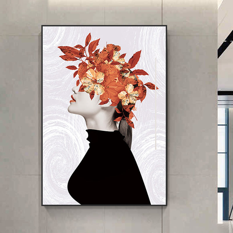 Frendorf | Elegante Frauen Druck Leinwand Wandkunst für das Mädchenzimmer, Pastellfarbe, strukturierte Gestaltung