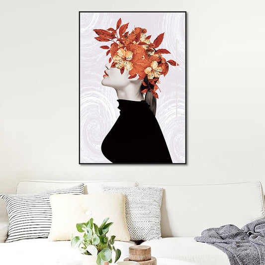 Frendorf | Elegante Frauen Druck Leinwand Wandkunst für das Mädchenzimmer, Pastellfarbe, strukturierte Gestaltung
