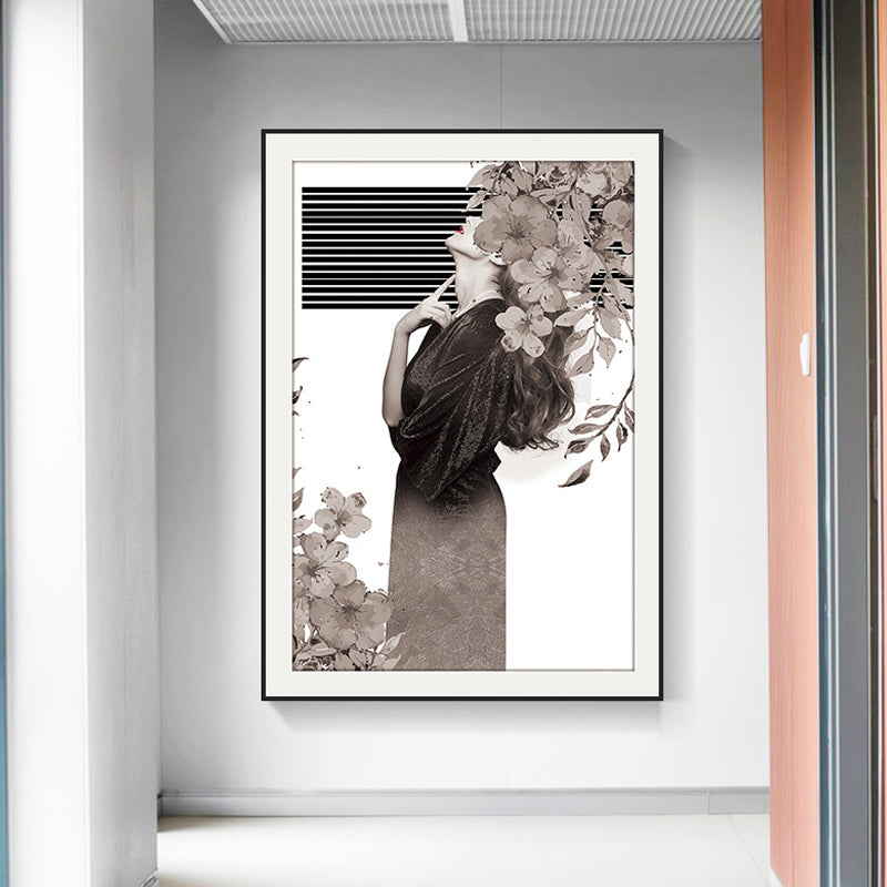 Frendorf | Elegante Frauen Druck Leinwand Wandkunst für das Mädchenzimmer, Pastellfarbe, strukturierte Gestaltung