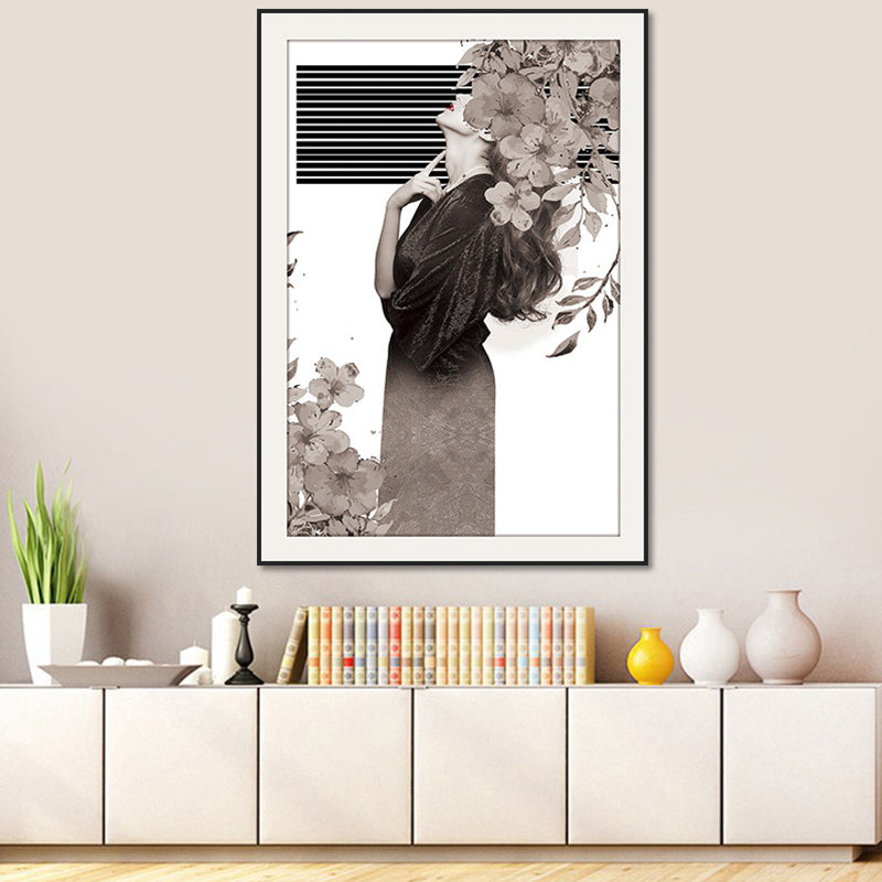 Frendorf | Elegante Frauen Druck Leinwand Wandkunst für das Mädchenzimmer, Pastellfarbe, strukturierte Gestaltung
