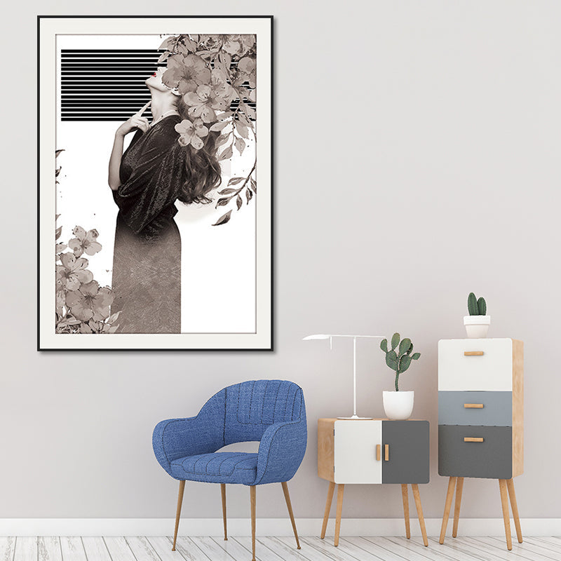 Frendorf | Elegante Frauen Druck Leinwand Wandkunst für das Mädchenzimmer, Pastellfarbe, strukturierte Gestaltung