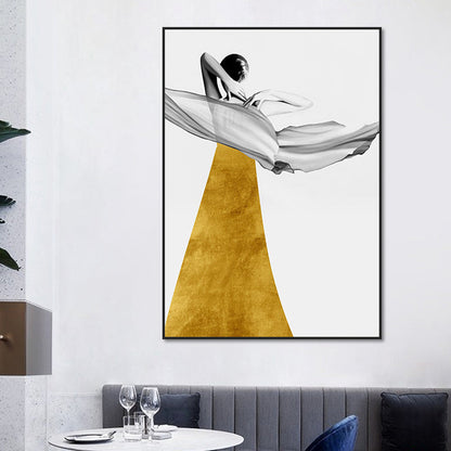 Frendorf | Elegante Frauen Druck Leinwand Wandkunst für das Mädchenzimmer, Pastellfarbe, strukturierte Gestaltung