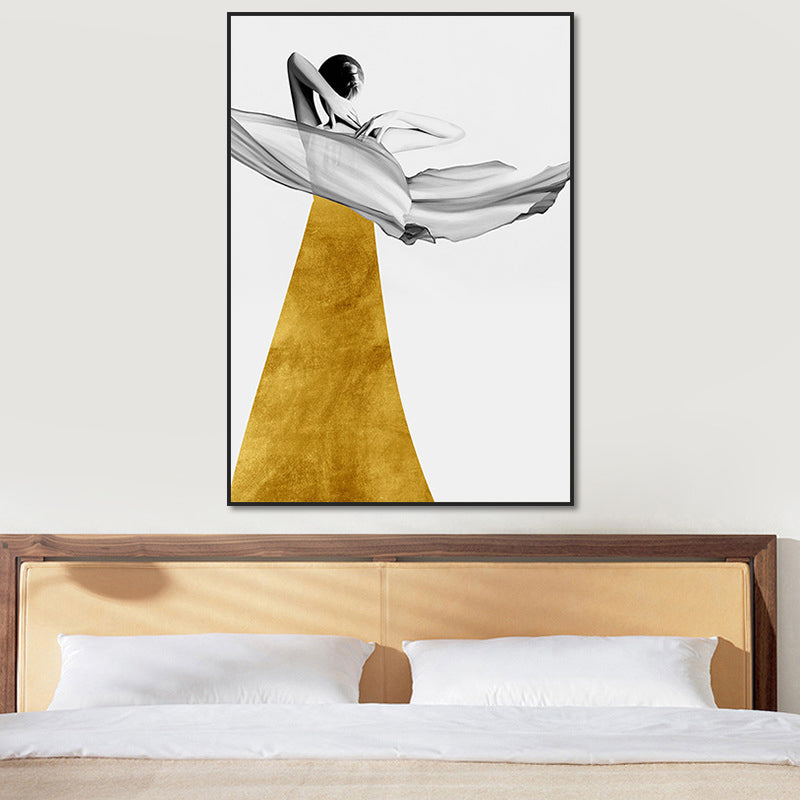 Frendorf | Elegante Frauen Druck Leinwand Wandkunst für das Mädchenzimmer, Pastellfarbe, strukturierte Gestaltung