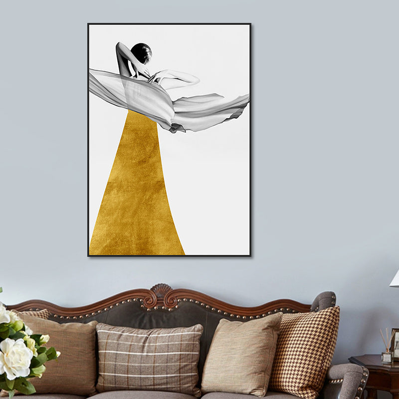 Frendorf | Elegante Frauen Druck Leinwand Wandkunst für das Mädchenzimmer, Pastellfarbe, strukturierte Gestaltung