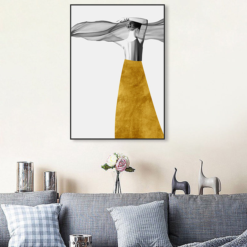 Frendorf | Elegante Frauen Druck Leinwand Wandkunst für das Mädchenzimmer, Pastellfarbe, strukturierte Gestaltung