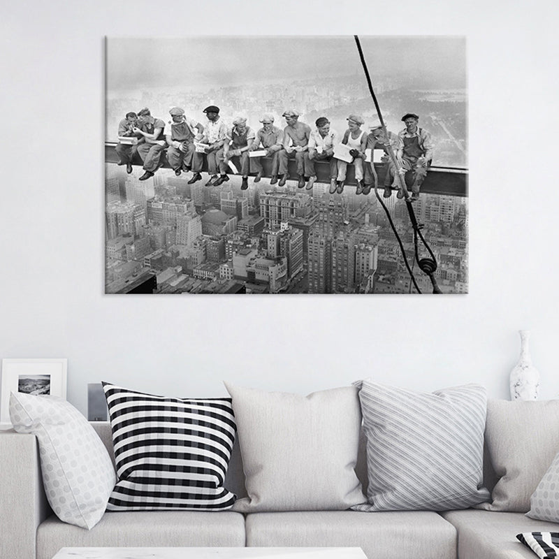 Nostalgische Fotografische Labor Wandkunst Dekor in Grauem Texturiertem Leinwanddruck für Zuhause