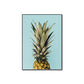 Frendorf | Nordic Photography Ananas Wandkunst Wohnzimmer Leinwanddruck in Grün auf Blau