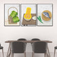 Gemüse- und Fleisch-Canvas-Druck Esszimmer Malerei Grau Wandkunst Set (Mehrere Größen)