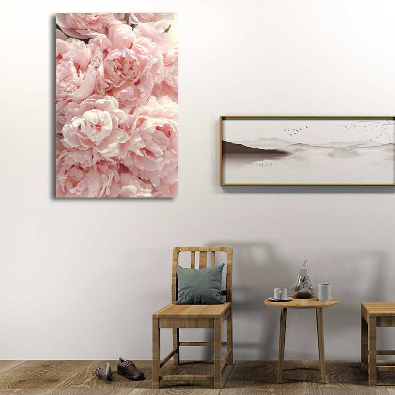 Frendorf | Blumen Leinwand Wandkunst Texturiert Nordisch Mädchen Schlafzimmer Wanddekoration in sanften Farben