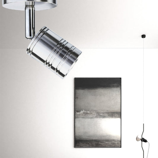Frendorf | Verchroomde cilindervormige wandverlichting industriële stijl metaal 1 licht bedside verstelbare wandlamp