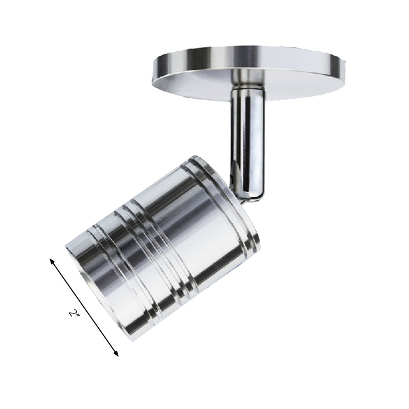 Frendorf | Verchroomde cilindervormige wandverlichting industriële stijl metaal 1 licht bedside verstelbare wandlamp