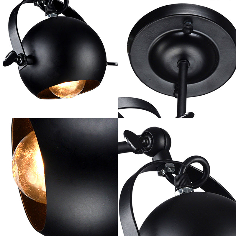 Frendorf | 1 Glühbirne Wandlampe Industrie Global Schirm Metall Verstellbare Wandleuchte in Schwarz für Restaurant