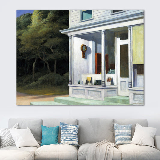 Frendorf | Bau und Bäume Malerei in hellen Farben Traditioneller Stil Wandkunst für das Spielzimmer