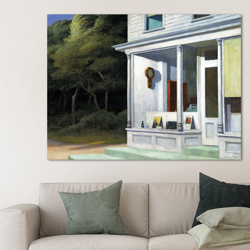 Frendorf | Bau und Bäume Malerei in hellen Farben Traditioneller Stil Wandkunst für das Spielzimmer