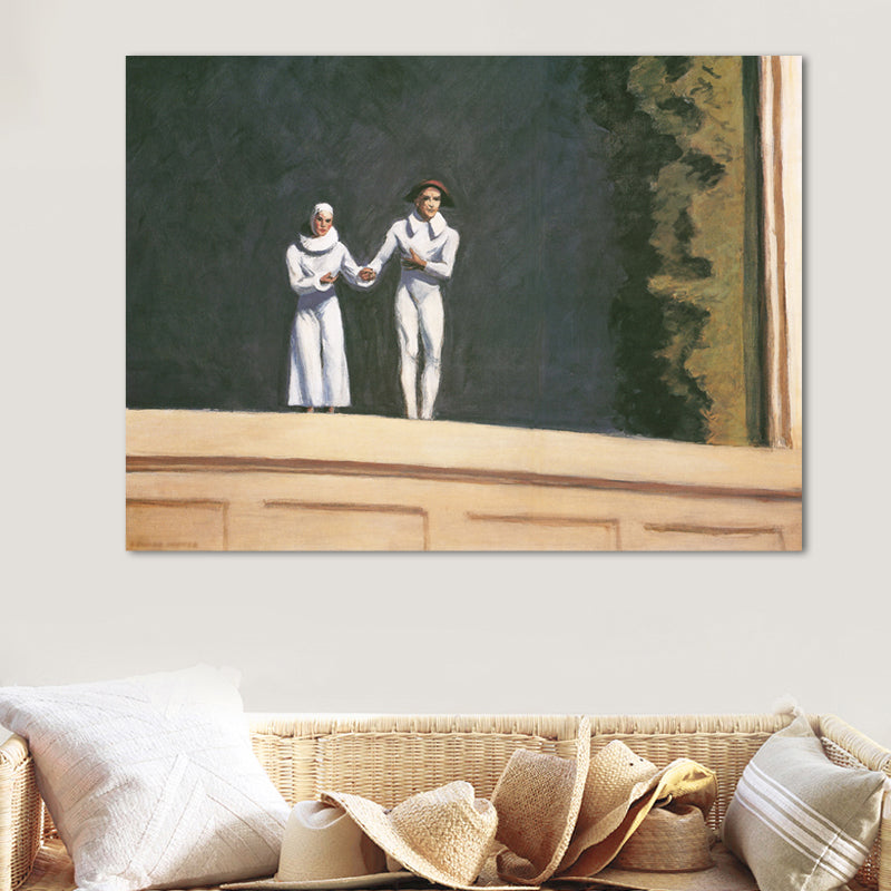 Frendorf | Bau und Bäume Malerei in hellen Farben Traditioneller Stil Wandkunst für das Spielzimmer