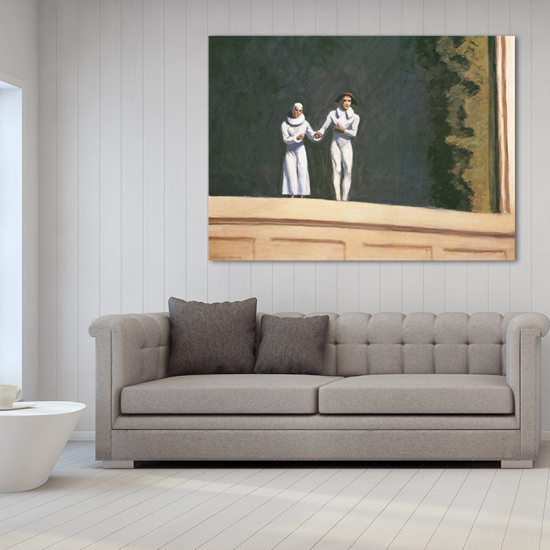 Frendorf | Bau und Bäume Malerei in hellen Farben Traditioneller Stil Wandkunst für das Spielzimmer