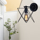 Frendorf | 1 Glühbirne Stern Design Wandlampe mit Drahtrahmen Industriell Schwarz Finish Metall Wandleuchte Beleuchtung
