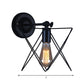 Frendorf | 1 Glühbirne Stern Design Wandlampe mit Drahtrahmen Industriell Schwarz Finish Metall Wandleuchte Beleuchtung