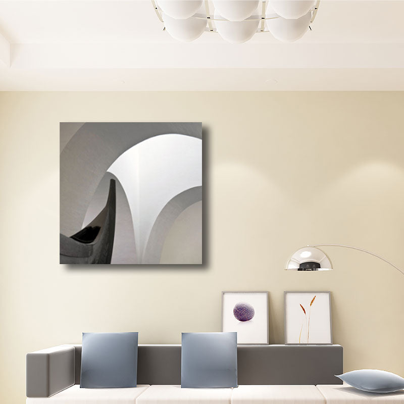 Frendorf | Woondecoratie Bouw Interieur Muurkunst Canvas Minimalisme Vierkante Schilderij in Wit voor Huiskamer