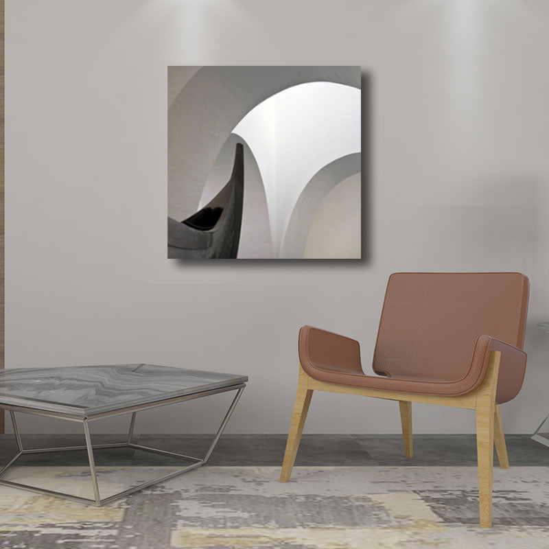 Frendorf | Woondecoratie Bouw Interieur Muurkunst Canvas Minimalisme Vierkante Schilderij in Wit voor Huiskamer