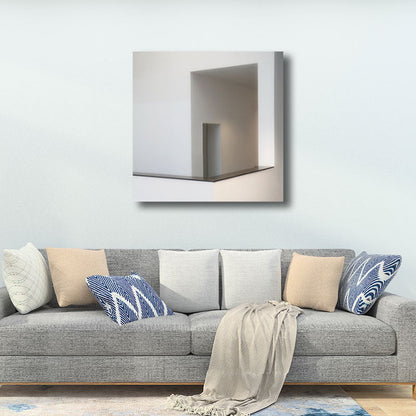 Frendorf | Woondecoratie Bouw Interieur Muurkunst Canvas Minimalisme Vierkante Schilderij in Wit voor Huiskamer