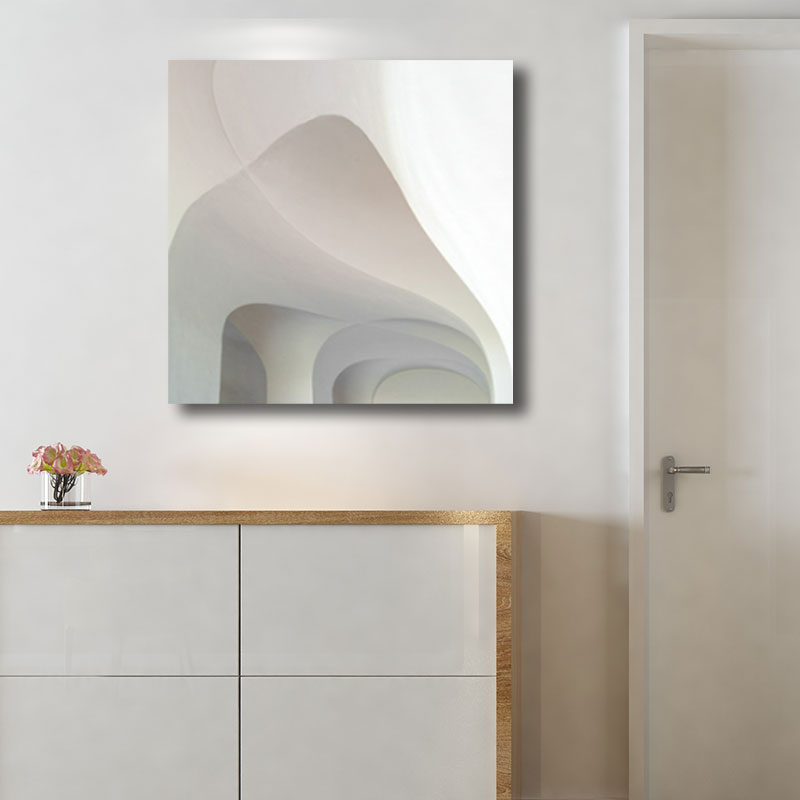 Frendorf | Woondecoratie Bouw Interieur Muurkunst Canvas Minimalisme Vierkante Schilderij in Wit voor Huiskamer