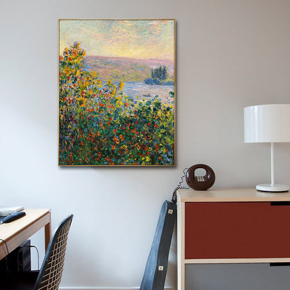 Grüne rustikale Wandkunst Dekor blühende Blume am Witte Fluss Gemälde für Zuhause