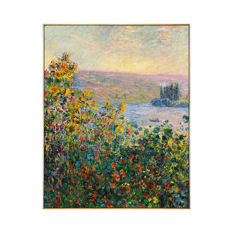 Grüne rustikale Wandkunst Dekor blühende Blume am Witte Fluss Gemälde für Zuhause