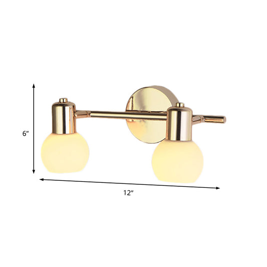 Frendorf | 2/3 Glühbirnen Wand sconce Beleuchtung mit Blasen Shade Milchglas Modern Schlafzimmer Licht Fixture in Messing
