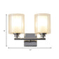 Frendorf | 2er Glühbirnen Wandlampe mit Zylinderglas-Schirm Modernes Wohnzimmer Wandbeleuchtung Fixture in Weiß
