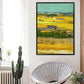 Poetisches Weizenfeldgemälde für Zuhause Van Gogh Kunstwerk Eingewickelte Leinwand in Grün, Strukturiert