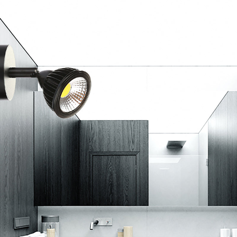 Frendorf | Rotatable Mini Metall Wandlampe Industriestil 1 Licht Nachttisch Wandleuchte schwarz