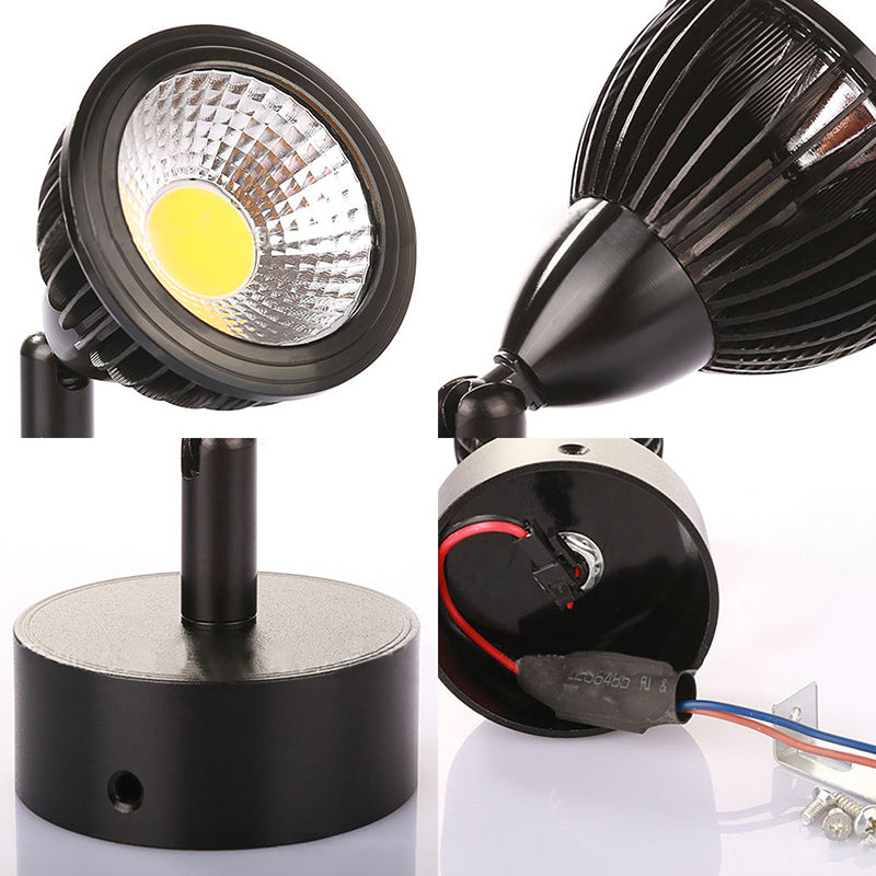 Frendorf | Rotatable Mini Metall Wandlampe Industriestil 1 Licht Nachttisch Wandleuchte schwarz