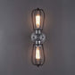 Frendorf | Metal Bulb Vormen Wandmontage Licht met Kooi Schaduw Industriële Vintage 1/2-Licht Restaurant Wandlamp in Zwart/Nikkel