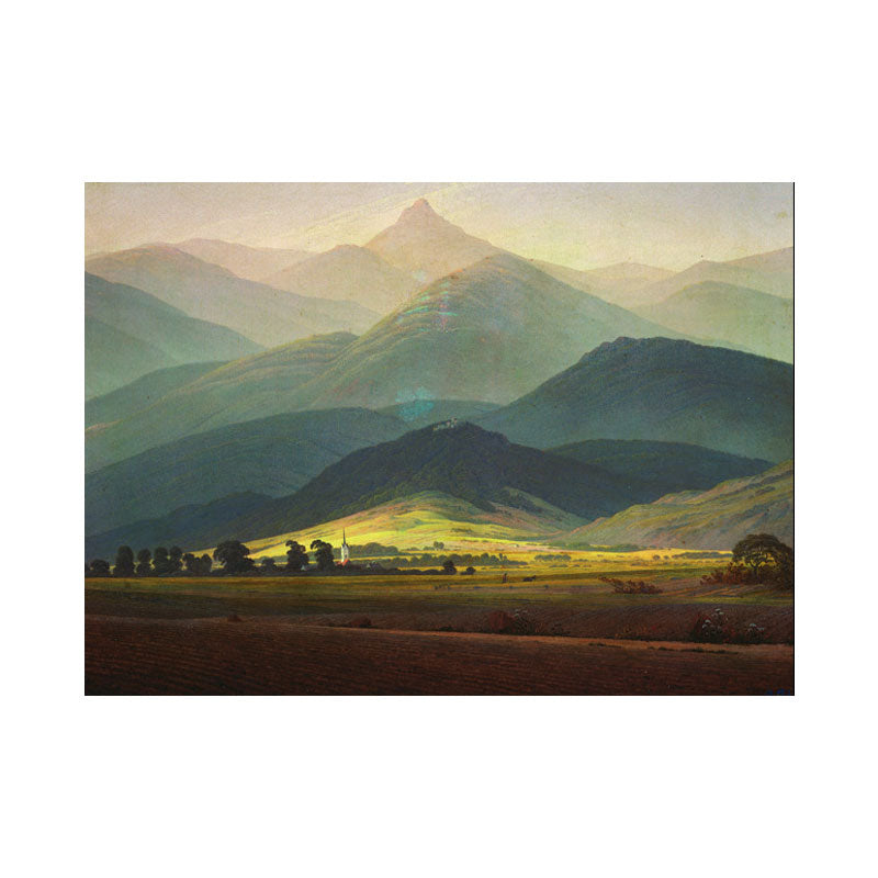 Frendorf | Grünes Smokey Mountain Layers Canvas Natur Landschaft Moderne Wohnzimmer Wandkunst Druck