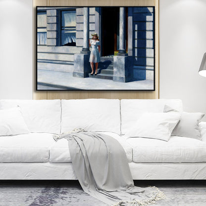 Frendorf | Sommerzeit Malerei Blau Traditionelle Wandkunst Dekor für Haus Innenraum, Texturiert