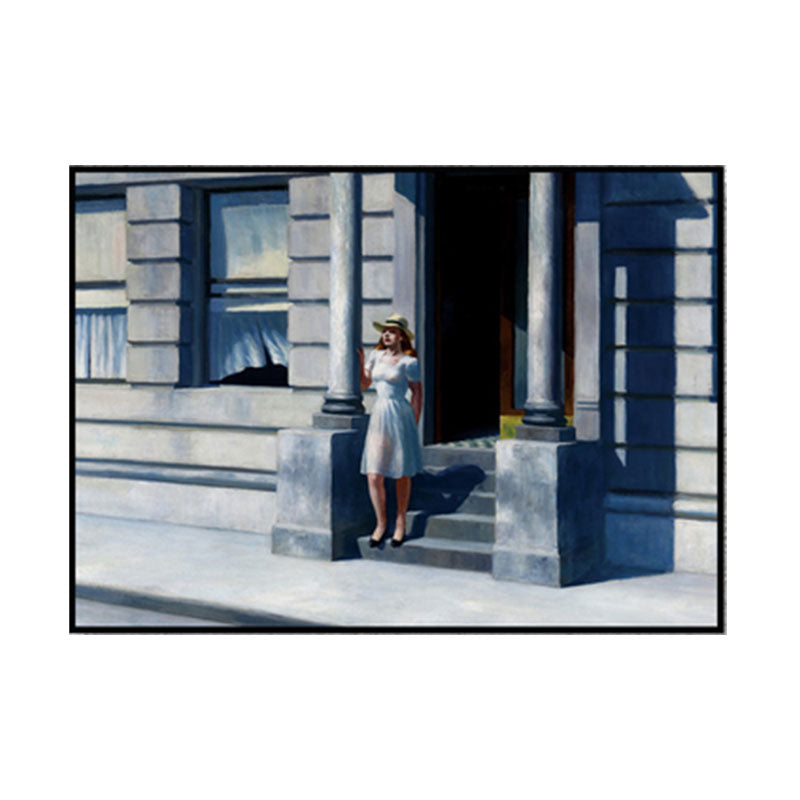Frendorf | Sommerzeit Malerei Blau Traditionelle Wandkunst Dekor für Haus Innenraum, Texturiert
