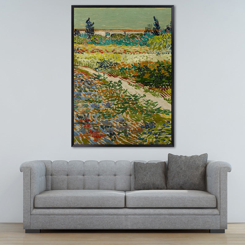 Grünes Bauernfeld Wandkunst Van Gogh Landhaus Texturierten Leinwanddruck für Zuhause