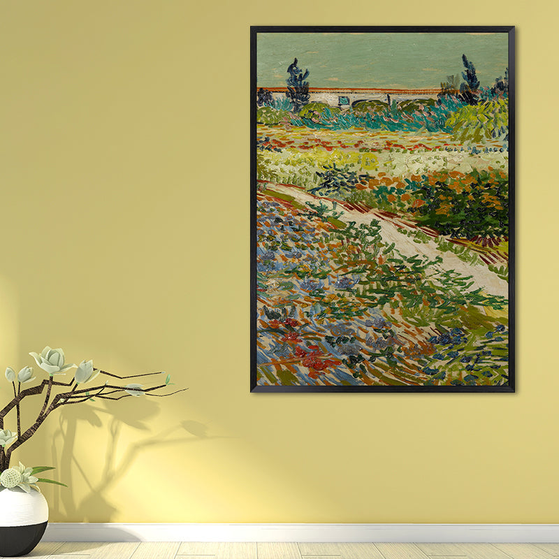 Grünes Bauernfeld Wandkunst Van Gogh Landhaus Texturierten Leinwanddruck für Zuhause
