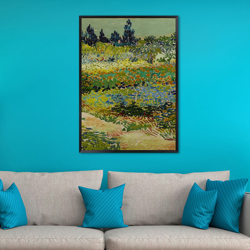 Grünes Bauernfeld Wandkunst Van Gogh Landhaus Texturierten Leinwanddruck für Zuhause