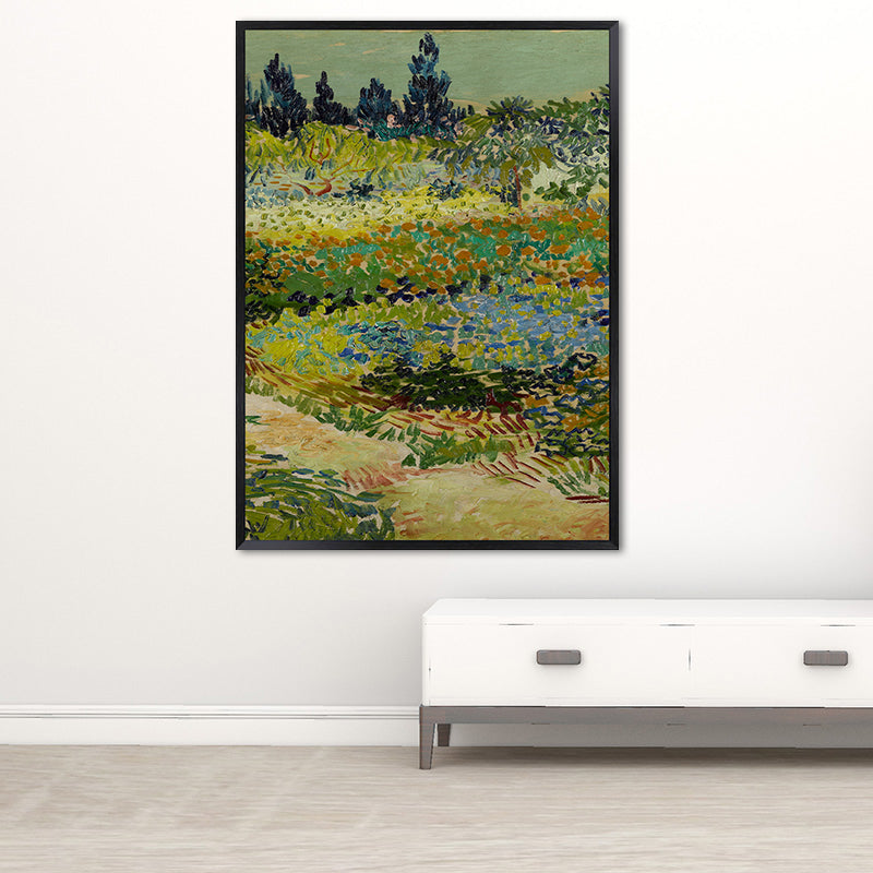 Grünes Bauernfeld Wandkunst Van Gogh Landhaus Texturierten Leinwanddruck für Zuhause